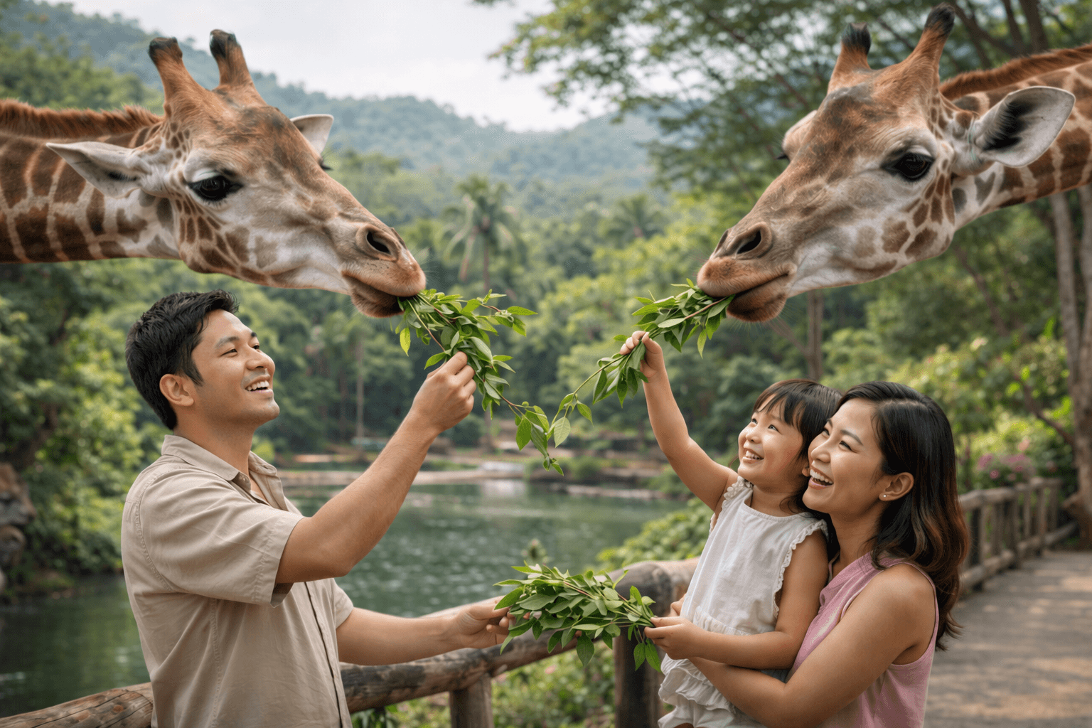 ให้อาหารยีราฟ